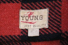 画像4: 50s YOUNG バッファローチェック オープンカラー ウールシャツ 赤×黒 (4)