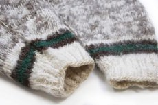 画像8: 80s ネパール製 MERLIN フォークロア柄 ショールカラー ローゲージ ウール ハンドニット セーター L★特大 (8)