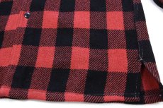 画像6: 50s YOUNG バッファローチェック オープンカラー ウールシャツ 赤×黒 (6)