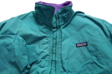画像3: 訳あり★80s USA製 patagoniaパタゴニア シェルドシンチラ フリースライナー ナイロンジャケット エメラルドグリーン 12 (3)