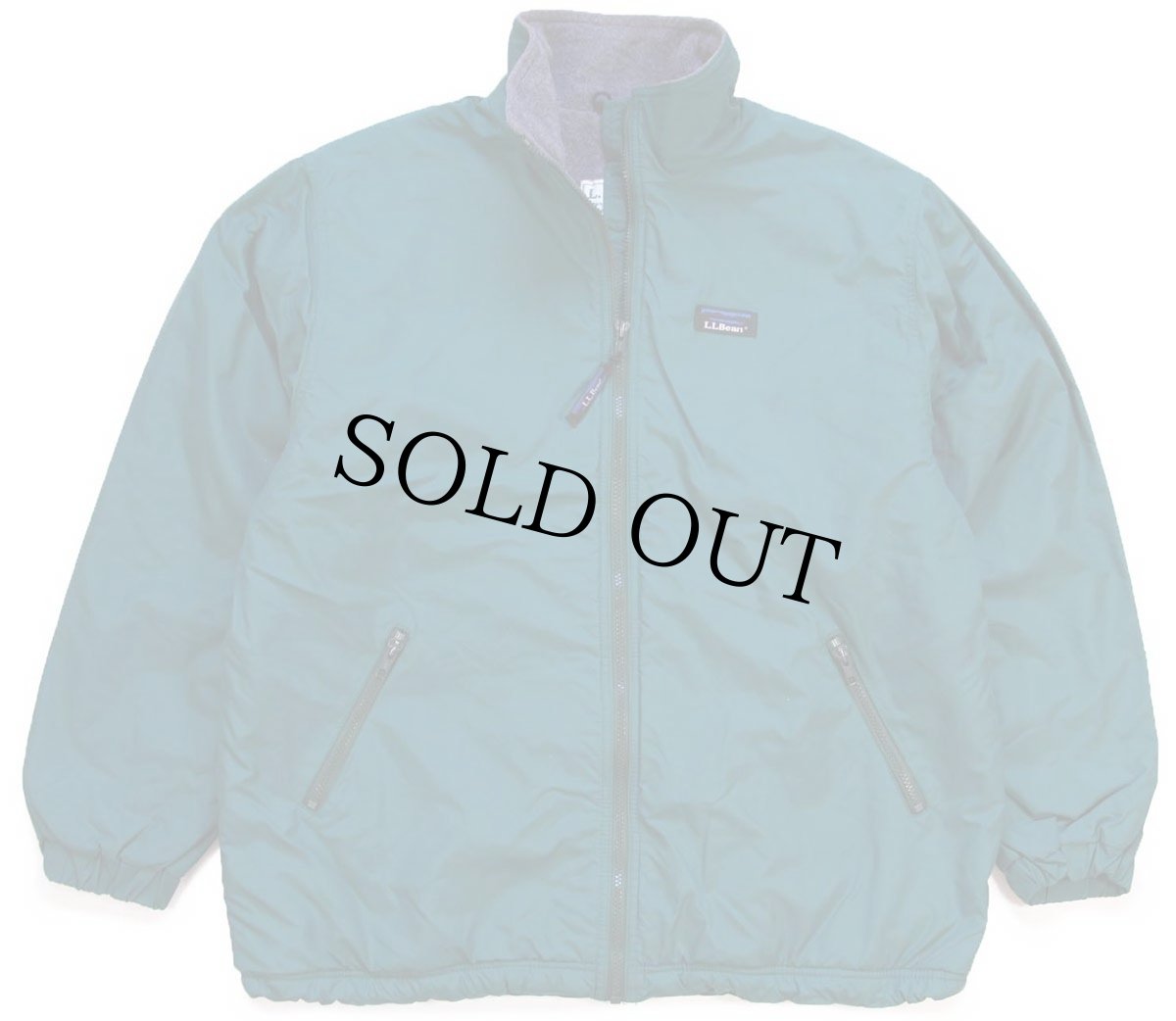 画像1: 90s L.L.Bean ウォームアップ フリースライナー ナイロンジャケット 緑 (1)