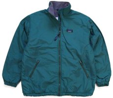 画像1: 90s L.L.Bean ウォームアップ フリースライナー ナイロンジャケット 緑 (1)
