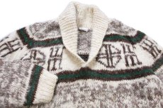 画像3: 80s ネパール製 MERLIN フォークロア柄 ショールカラー ローゲージ ウール ハンドニット セーター L★特大 (3)