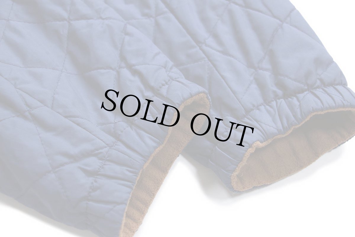 画像9: 00s L.L.Bean ロゴ刺繍 リバーシブル キルティング×フリースジャケット 茶×紺 L-R (9)