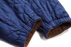 画像9: 00s L.L.Bean ロゴ刺繍 リバーシブル キルティング×フリースジャケット 茶×紺 L-R (9)