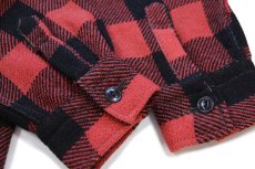 画像7: 50s YOUNG バッファローチェック オープンカラー ウールシャツ 赤×黒 (7)