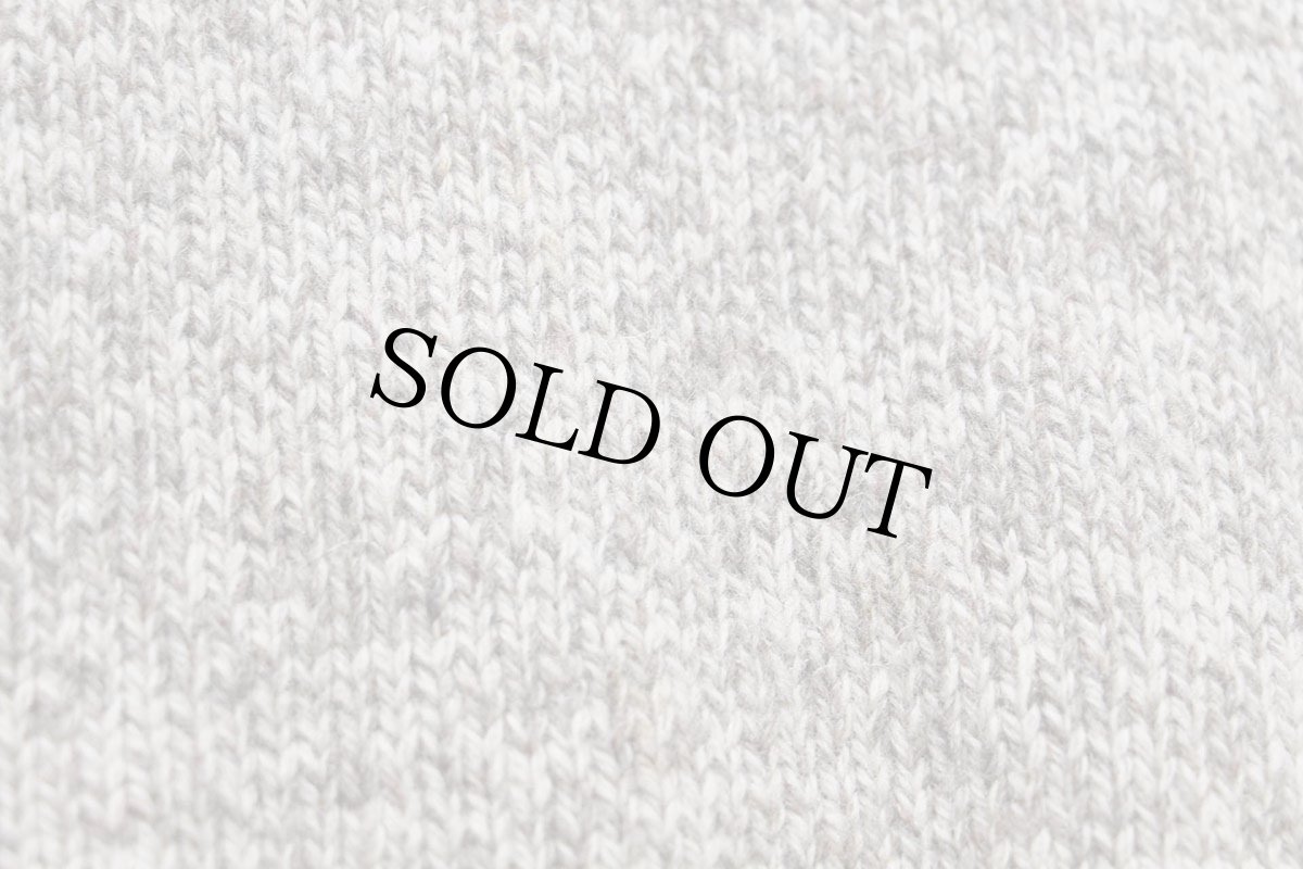 画像6: 80s EddieBauerエディーバウアー 無地 ショールカラー ウールニット セーター グレーベージュ×ナチュラル ミックス M (6)