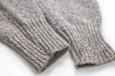 画像5: 80s EddieBauerエディーバウアー 無地 ショールカラー ウールニット セーター グレーベージュ×ナチュラル ミックス M (5)