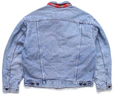 画像2: 90s USA製 Levi'sリーバイス 70417 バッファローチェック ネルライナー ダメージ デニムジャケット 4ポケット M (2)