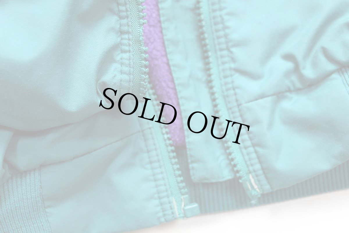 画像8: 訳あり★80s USA製 patagoniaパタゴニア シェルドシンチラ フリースライナー ナイロンジャケット エメラルドグリーン 12 (8)