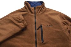 画像3: 00s L.L.Bean ロゴ刺繍 リバーシブル キルティング×フリースジャケット 茶×紺 L-R (3)