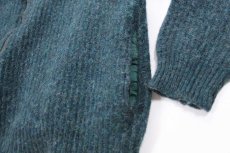 画像6: 90s USA製 L.L.Bean 無地 ウール×アルパカ ドライバーズニット フルジップ セーター グリーン ミックス XL (6)