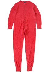 画像2: 90s USA製 duofold 2レイヤー アンダー オールインワン ユニオンスーツ 赤 L (2)