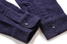 画像5: 70s L.L.Bean 筆記体タグ 無地 コットン シャモアクロスシャツ 紺 L (5)