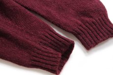 画像6: 90s スコットランド製 L.L.Bean 無地 ウールニット セーター ワインレッド M-R (6)