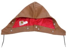 画像4: 70s USA製 carharttカーハート ARCTIC HOOD キルティングライナー ダックフード 茶 (4)