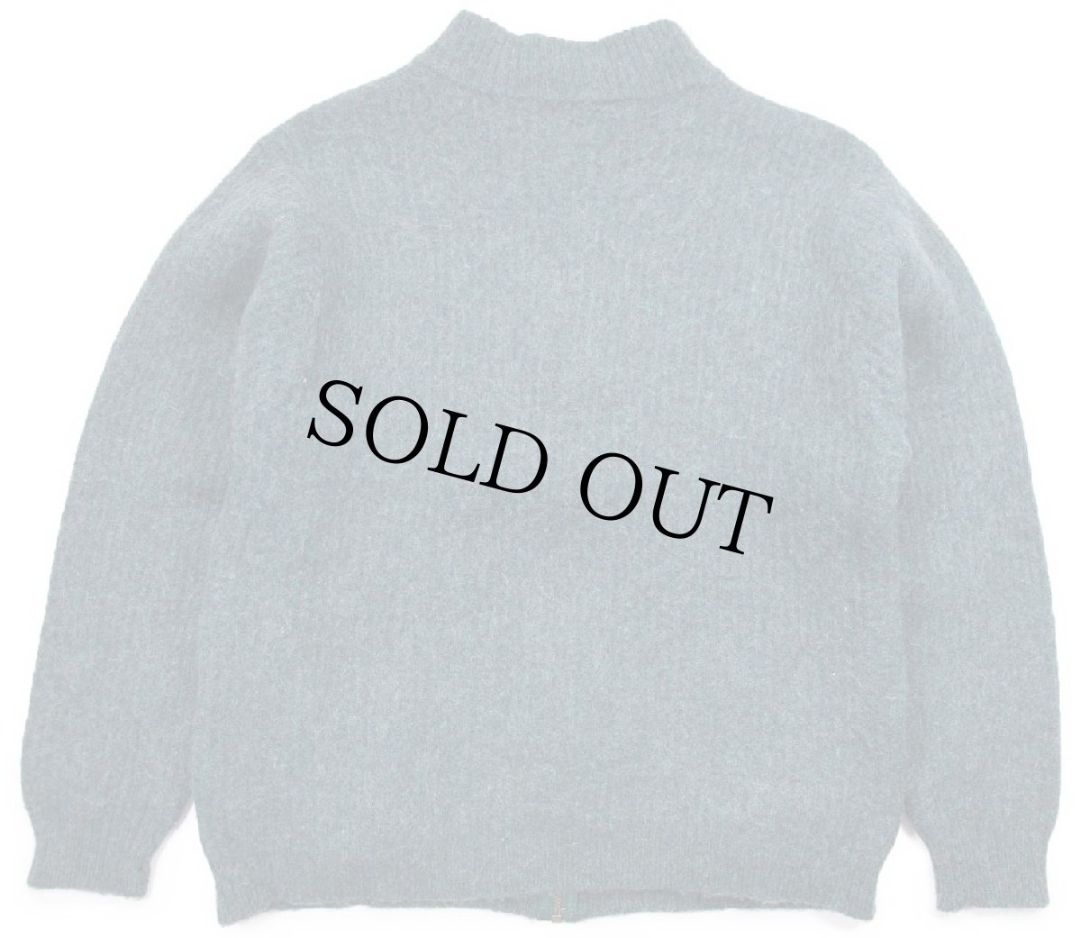 画像2: 90s USA製 L.L.Bean 無地 ウール×アルパカ ドライバーズニット フルジップ セーター グリーン ミックス XL (2)