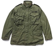 画像1: 70s 米軍 U.S.ARMY M-65 パッチ付き フィールドジャケット オリーブグリーン S-R (1)
