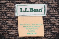 画像4: 90s ノルウェー製 L.L.Bean ノルウェージャン バーズアイ ウールニット セーター チャコールグレー×グレーブラウン L-M (4)