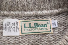 画像4: 80s USA製 L.L.Bean ツリー ムース ハンドペイント アート ウールニット セーター グレーブラウン×ナチュラル ミックス XL (4)