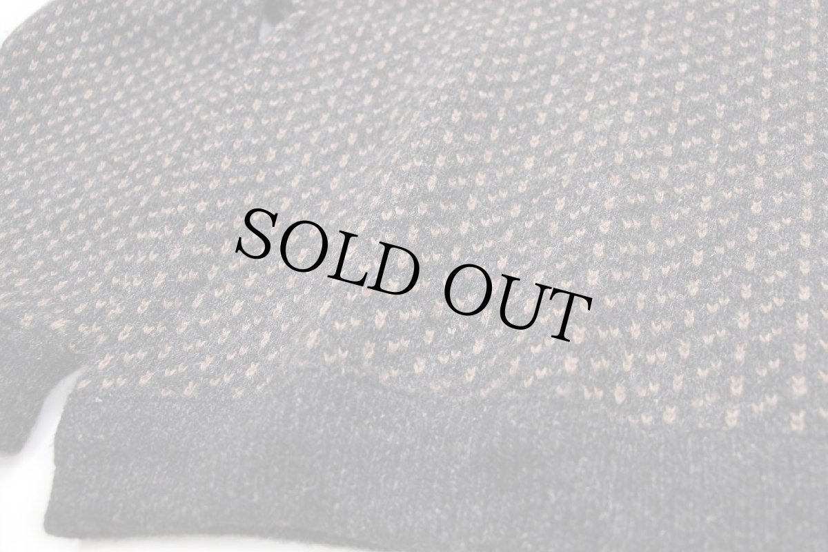 画像5: 90s ノルウェー製 L.L.Bean ノルウェージャン バーズアイ ウールニット セーター チャコールグレー×グレーブラウン L-M (5)