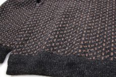 画像5: 90s ノルウェー製 L.L.Bean ノルウェージャン バーズアイ ウールニット セーター チャコールグレー×グレーブラウン L-M (5)