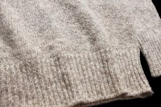 画像5: 80s USA製 L.L.Bean ツリー ムース ハンドペイント アート ウールニット セーター グレーブラウン×ナチュラル ミックス XL (5)