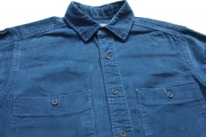 画像3: 90s USA製 L.L.Bean コットン コーデュロイシャツ 青緑 M (3)