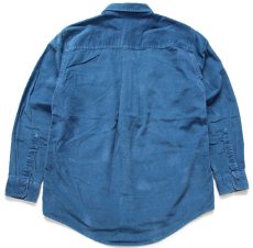 画像2: 90s USA製 L.L.Bean コットン コーデュロイシャツ 青緑 M (2)
