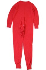 画像3: 90s USA製 duofold 2レイヤー アンダー オールインワン ユニオンスーツ 赤 L (3)