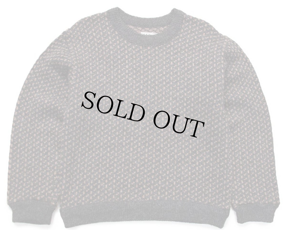 画像1: 90s ノルウェー製 L.L.Bean ノルウェージャン バーズアイ ウールニット セーター チャコールグレー×グレーブラウン L-M (1)