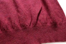 画像5: 80s スコットランド製 L.L.Bean 無地 Vネック ラムウールニット ベスト セーター バーガンディ ミックス L (5)