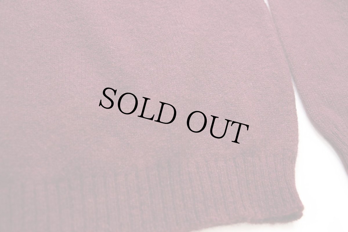 画像5: 90s スコットランド製 L.L.Bean 無地 ウールニット セーター ワインレッド M-R (5)