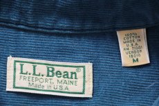 画像4: 90s USA製 L.L.Bean コットン コーデュロイシャツ 青緑 M (4)