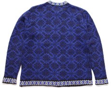 画像2: オーストラリア製 L.L.Bean 雪柄 ノルディック柄 チロリアンテープ コットンニット カーディガン W-L (2)