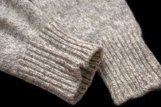 画像6: 80s USA製 L.L.Bean ツリー ムース ハンドペイント アート ウールニット セーター グレーブラウン×ナチュラル ミックス XL (6)