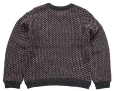 画像2: 90s ノルウェー製 L.L.Bean ノルウェージャン バーズアイ ウールニット セーター チャコールグレー×グレーブラウン L-M (2)