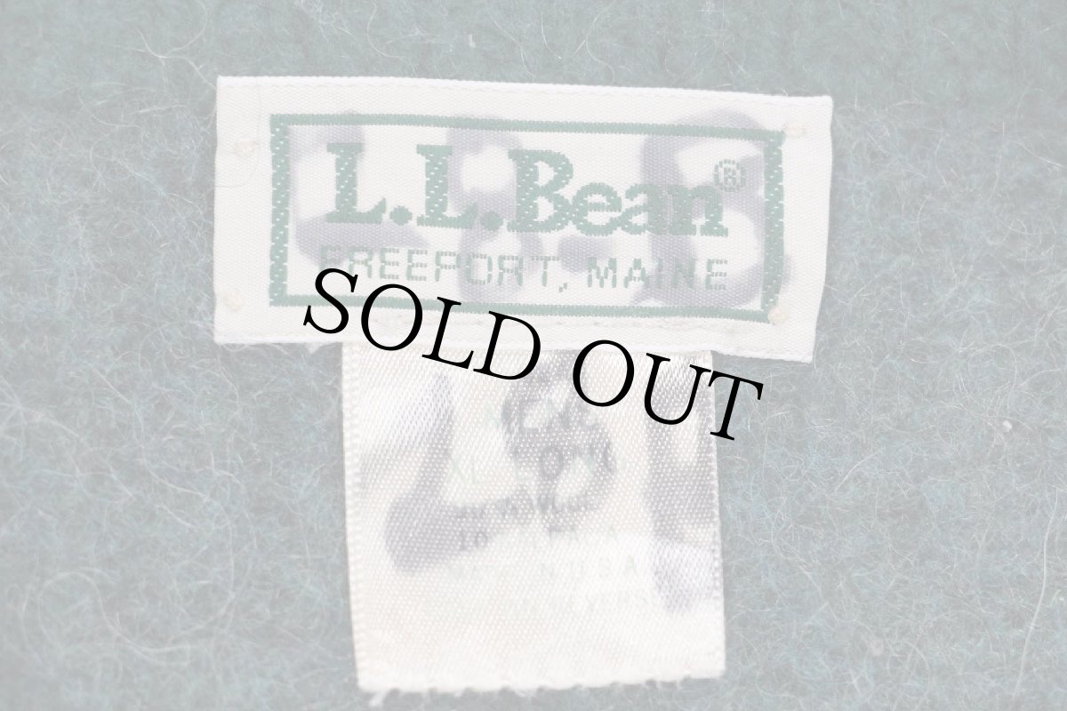 画像4: 90s USA製 L.L.Bean 無地 ウール×アルパカ ドライバーズニット フルジップ セーター グリーン ミックス XL (4)