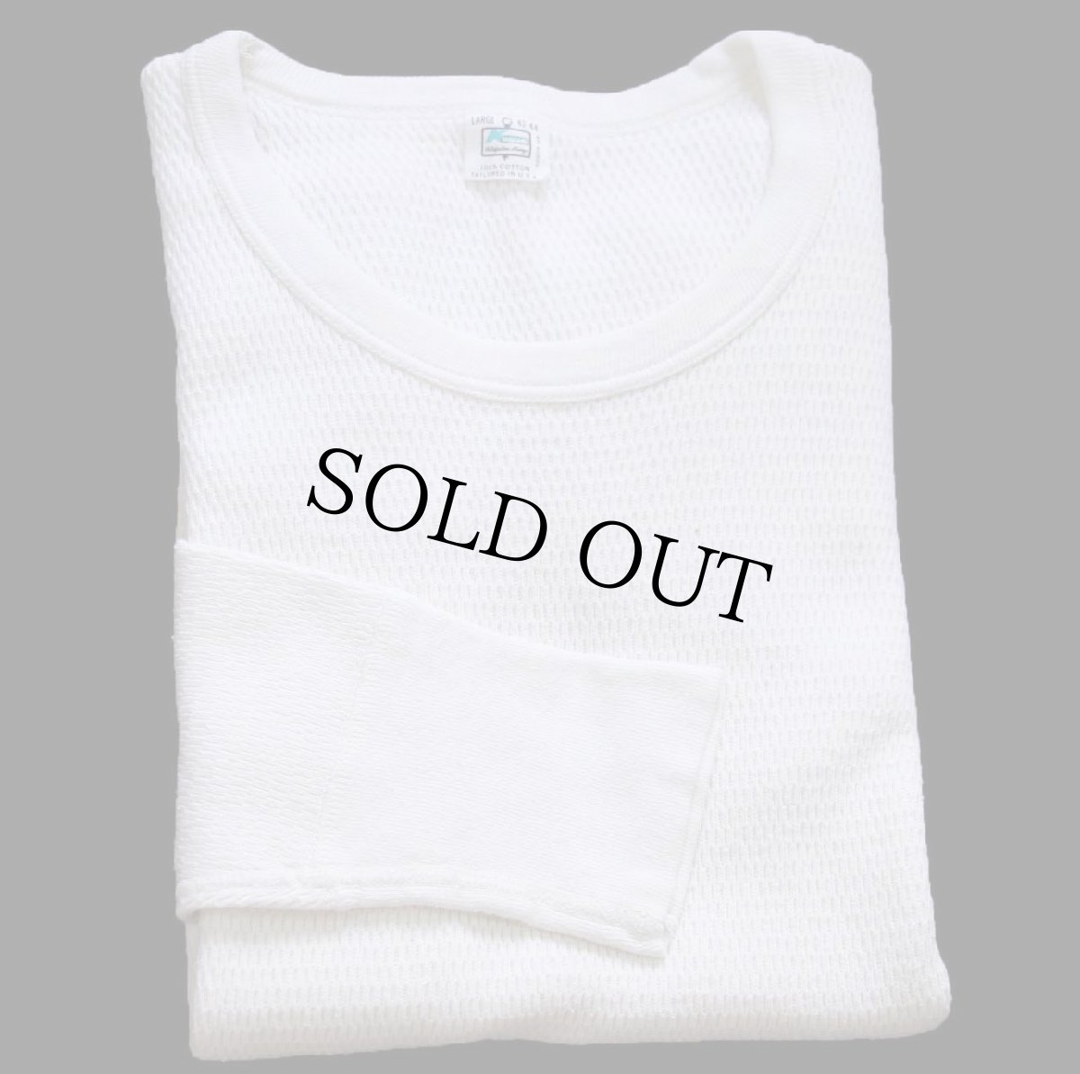 画像1: 70s USA製 Kmart コットン サーマルシャツ ナチュラル L (1)