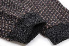 画像6: 90s ノルウェー製 L.L.Bean ノルウェージャン バーズアイ ウールニット セーター チャコールグレー×グレーブラウン L-M (6)