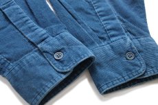 画像6: 90s USA製 L.L.Bean コットン コーデュロイシャツ 青緑 M (6)