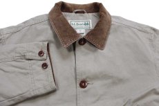 画像3: L.L.Bean ネルライナー ダック地 フィールドジャケット ショート丈 カスタム グレーベージュ M (3)