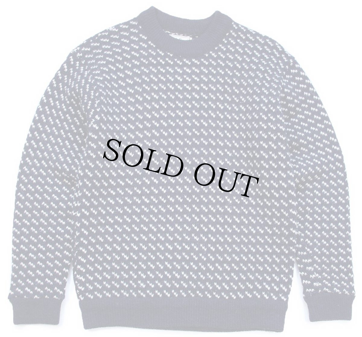 画像1: 90s L.L.Bean ノルウェージャン バーズアイ ウールニット セーター 紺×白 (1)