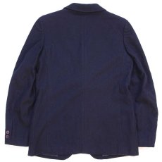 画像2: フランス製 UNKNOWN 3つボタン メルトン ウール テーラードジャケット 濃紺★ブレザー (2)