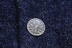 画像5: 90s ノルウェー製 L.L.Bean ノルウェージャン バーズアイ切り替え ヘンリーネック ウールニット セーター 紺×グレー L (5)