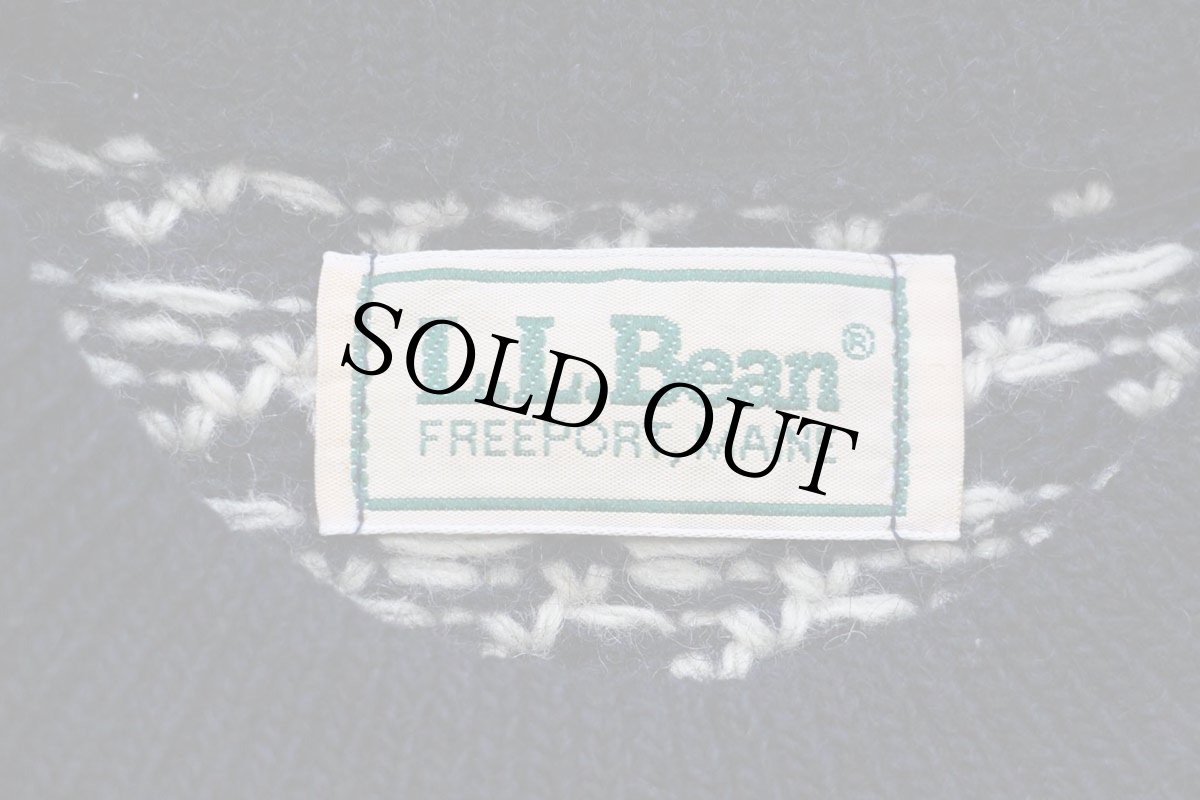 画像4: 90s L.L.Bean ノルウェージャン バーズアイ ウールニット セーター 紺×白 (4)