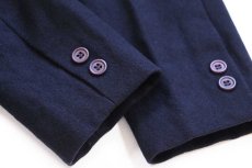画像7: フランス製 UNKNOWN 3つボタン メルトン ウール テーラードジャケット 濃紺★ブレザー (7)