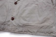 画像6: L.L.Bean ネルライナー ダック地 フィールドジャケット ショート丈 カスタム グレーベージュ M (6)