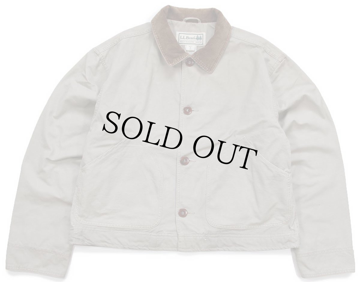 画像1: L.L.Bean ネルライナー ダック地 フィールドジャケット ショート丈 カスタム グレーベージュ M (1)