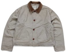 画像1: L.L.Bean ネルライナー ダック地 フィールドジャケット ショート丈 カスタム グレーベージュ M (1)